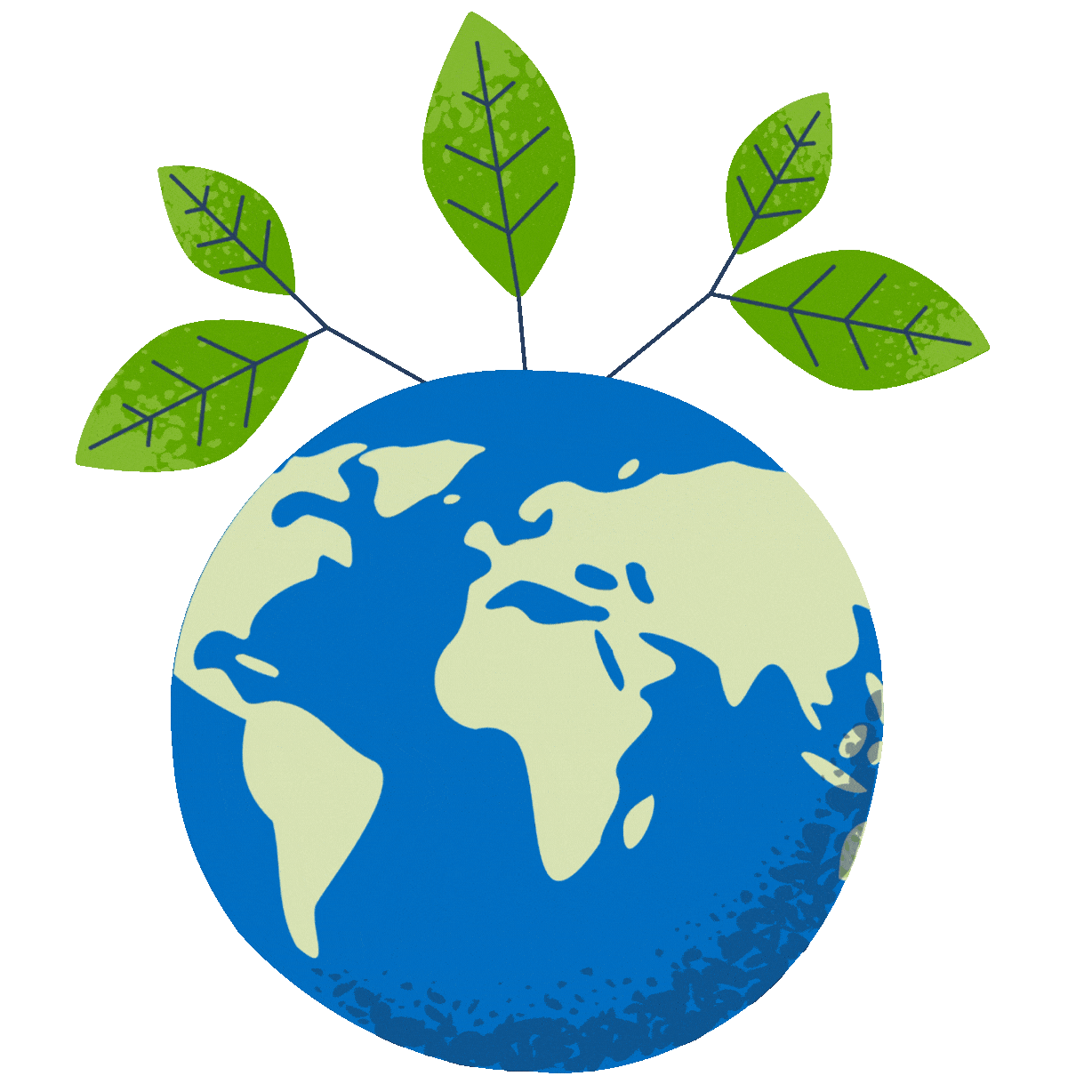 Animated Earth with Leaves